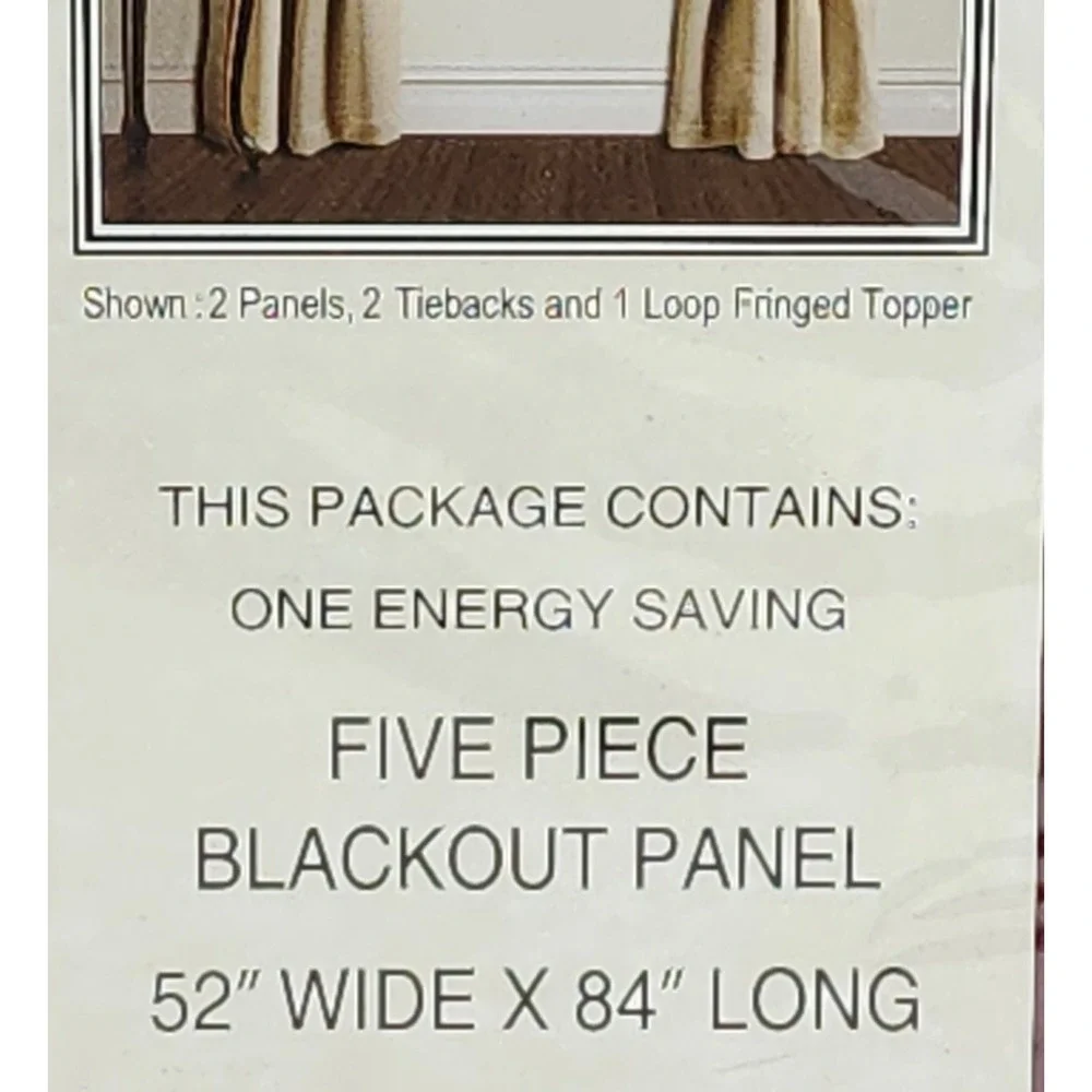 VTG Burlington Energy Saving Blackout Drapery Panels 5 Piece Burgundy 52